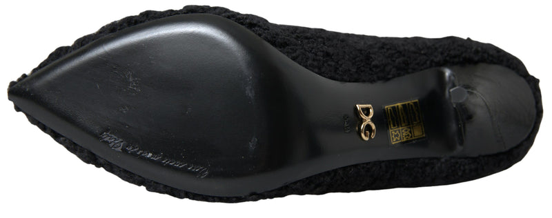 Botas Dolce & Gabbana pretas de cano médio com salto agulha