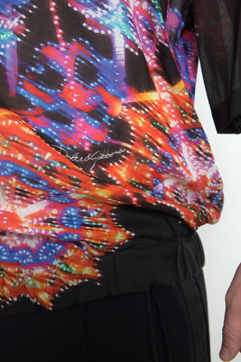 Camisa multicolor de algodón para hombre con estampado Luminarie Dolce & Gabbana