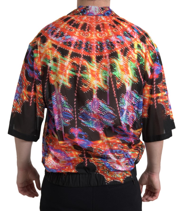 Camisa multicolor de algodón para hombre con estampado Luminarie Dolce & Gabbana
