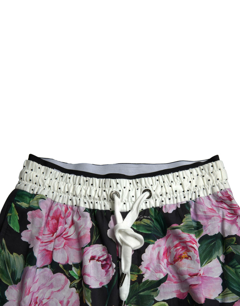 Pantalones jogger multicolor de algodón para hombre con estampado de peonías Dolce & Gabbana