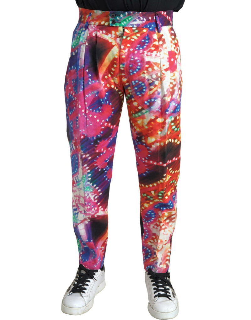 Pantalones multicolor de lino para hombre con estampado Dolce & Gabbana