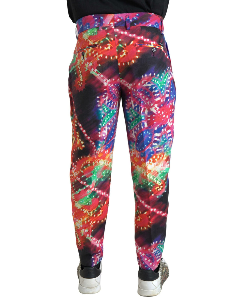 Pantalones multicolor de lino para hombre con estampado Dolce & Gabbana