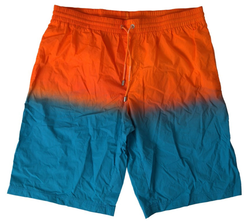 Shorts da mare e da bagno sfumati arancioni e blu Dolce & Gabbana