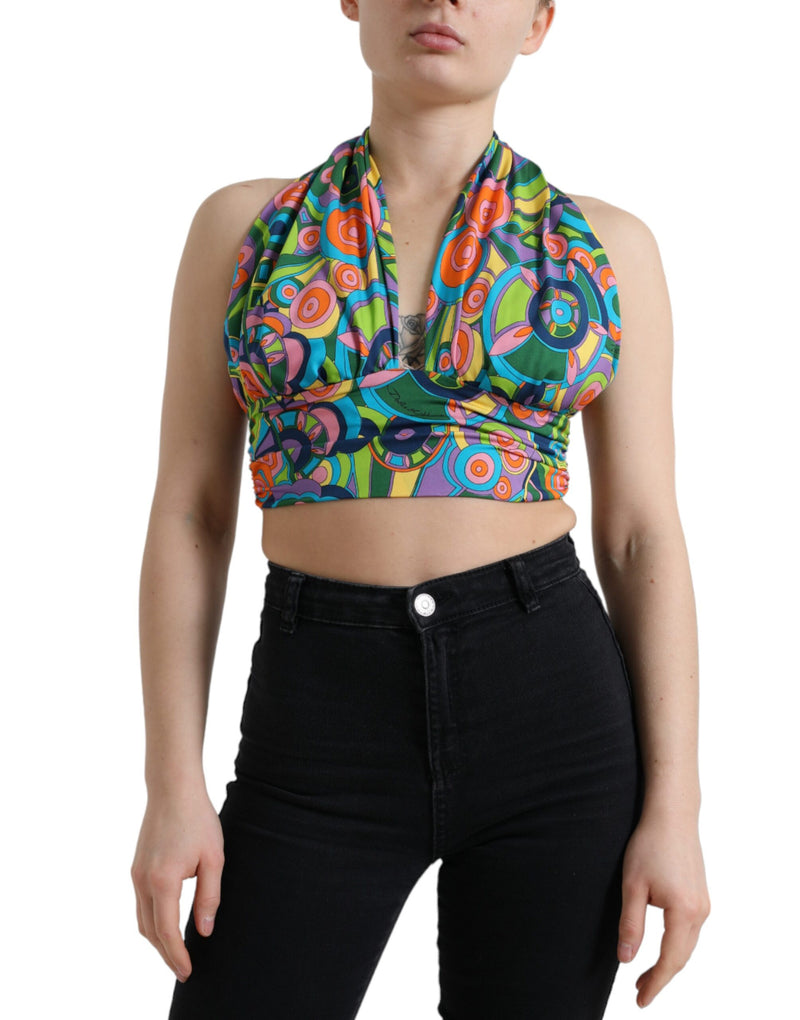 Haut court sans manches dos nu multicolore Dolce & Gabbana
