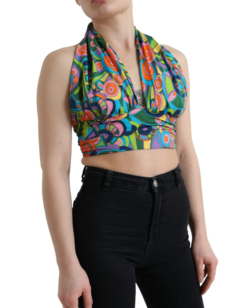 Haut court sans manches dos nu multicolore Dolce & Gabbana