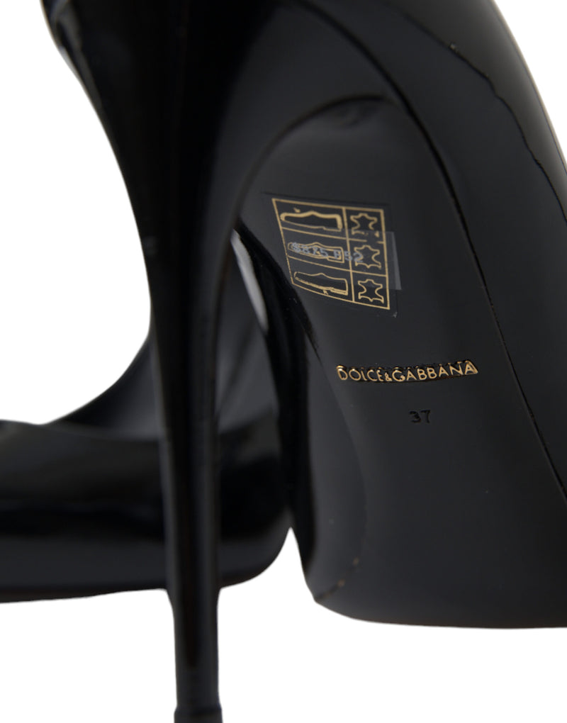 Escarpins en cuir verni noir Dolce & Gabbana