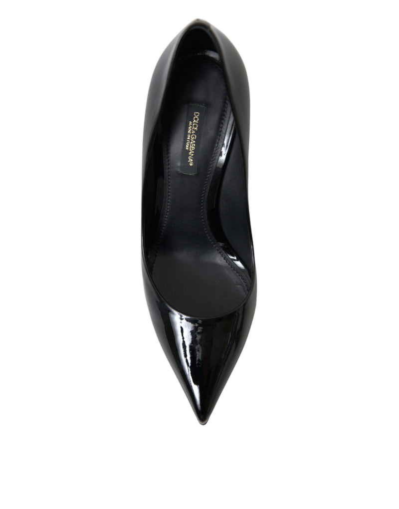 Escarpins en cuir verni noir Dolce & Gabbana