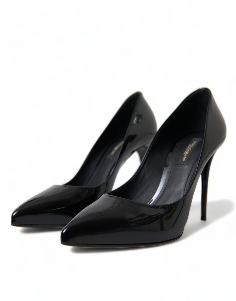 Escarpins en cuir verni noir Dolce & Gabbana