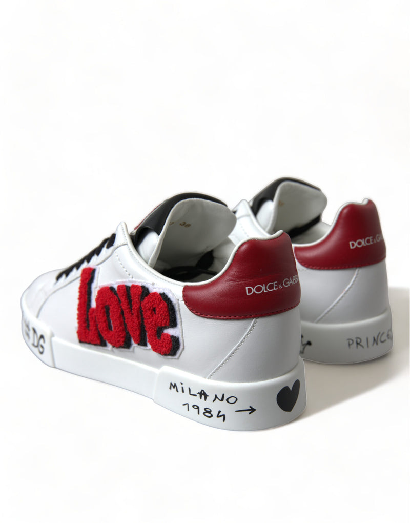Zapatillas clásicas Portofino blancas con parche Love de Dolce & Gabbana