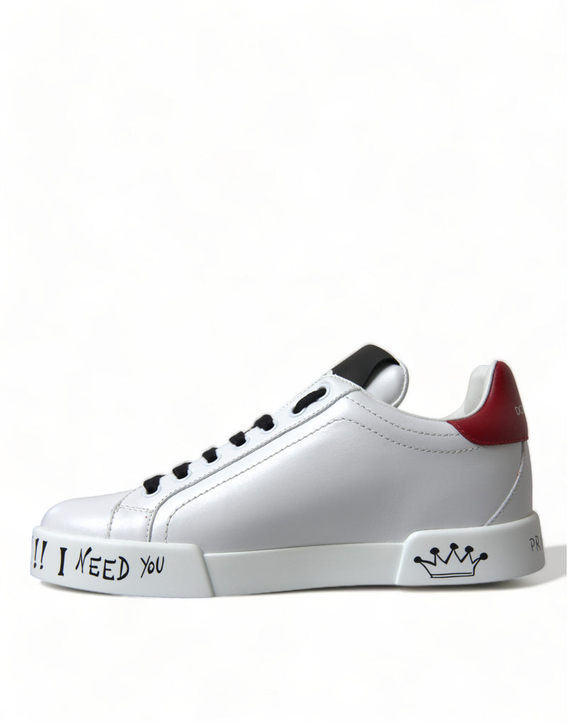 Zapatillas clásicas Portofino blancas con parche Love de Dolce & Gabbana