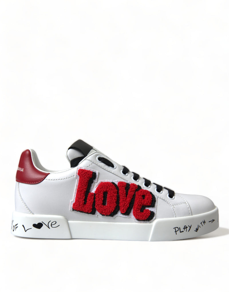 Zapatillas clásicas Portofino blancas con parche Love de Dolce & Gabbana