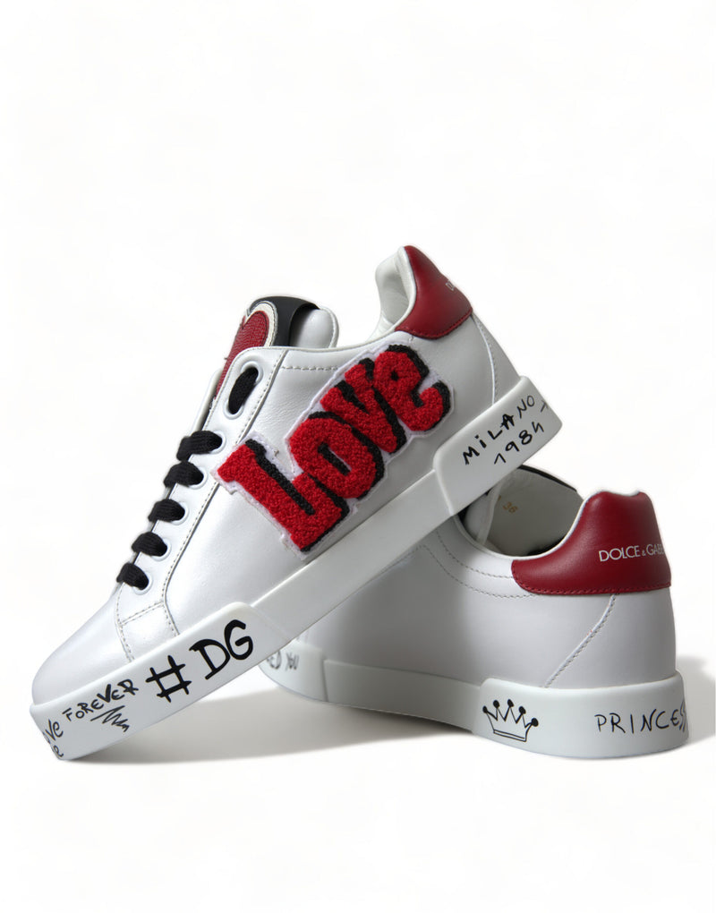 Zapatillas clásicas Portofino blancas con parche Love de Dolce & Gabbana