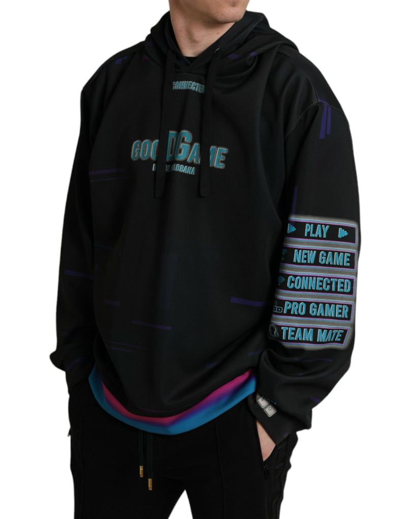 Sudadera con capucha negra Dolce & Gabbana con estampado del logotipo