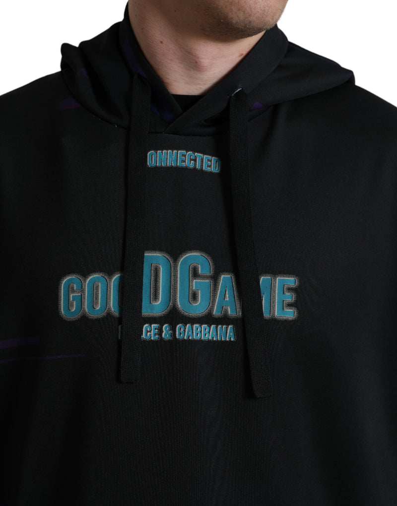 Sudadera con capucha negra Dolce & Gabbana con estampado del logotipo