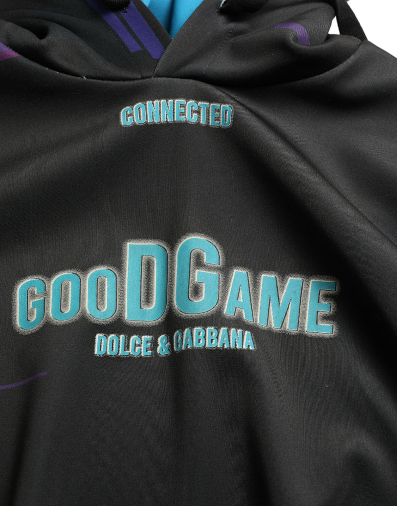 Sudadera con capucha negra Dolce & Gabbana con estampado del logotipo