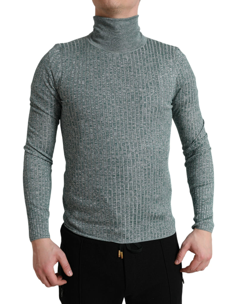 Maglione pullover verde a collo alto in poliestere Dolce & Gabbana