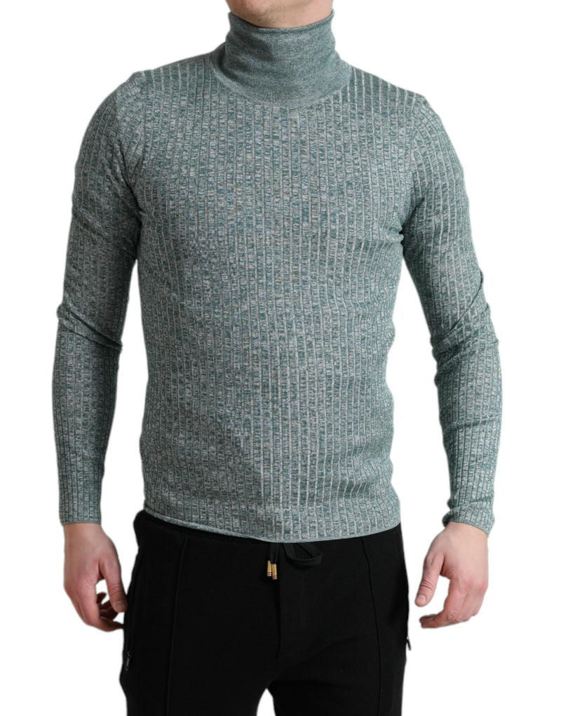 Maglione pullover verde a collo alto in poliestere Dolce & Gabbana