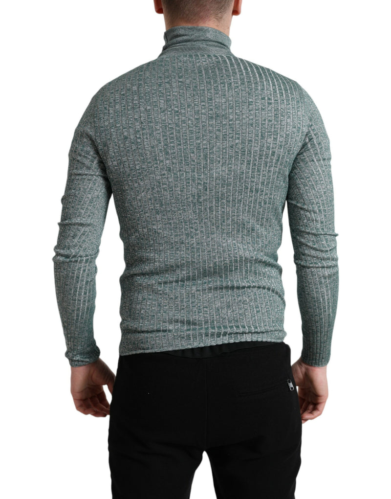 Maglione pullover verde a collo alto in poliestere Dolce & Gabbana