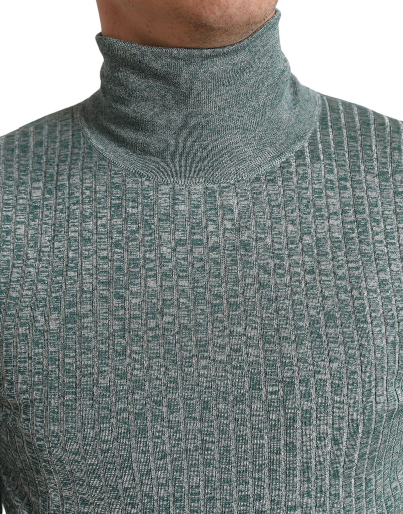Maglione pullover verde a collo alto in poliestere Dolce & Gabbana