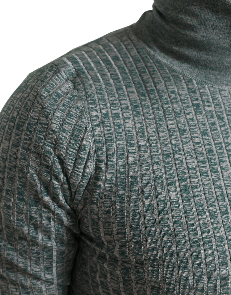Maglione pullover verde a collo alto in poliestere Dolce & Gabbana