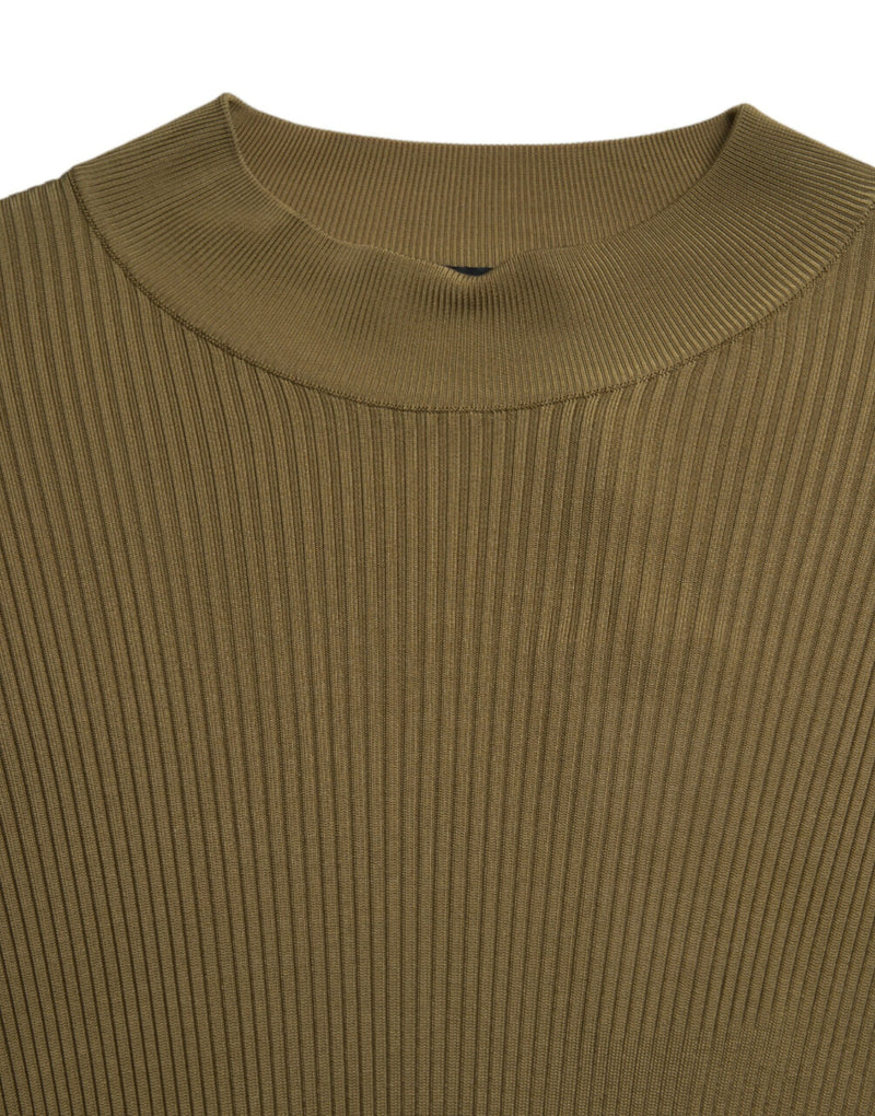 Maglione pullover verde militare in viscosa, girocollo Dolce & Gabbana