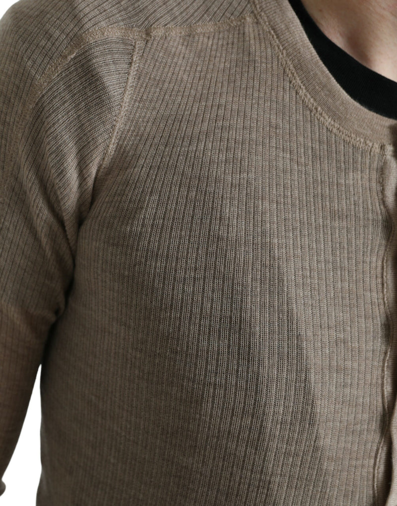 Suéter Henley bege de cashmere Dolce & Gabbana