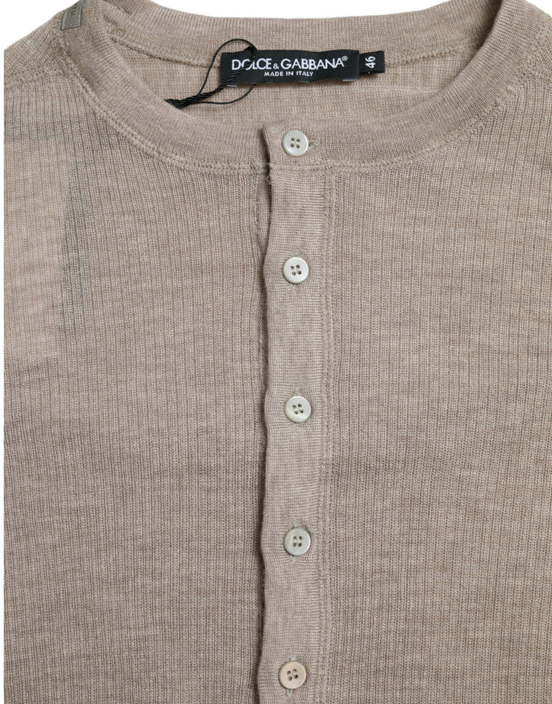 Suéter Henley bege de cashmere Dolce & Gabbana