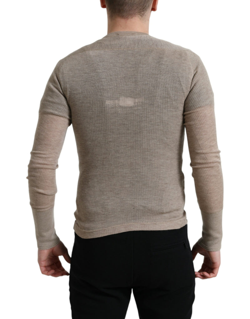 Suéter Henley bege de cashmere Dolce & Gabbana