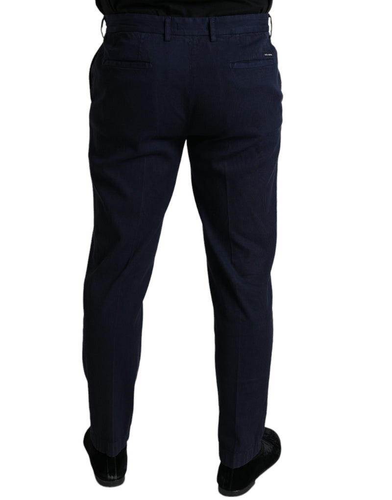 Dolce & Gabbana Pantaloni eleganti slim fit in cotone elasticizzato blu scuro