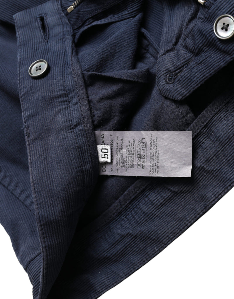 Dolce & Gabbana Pantaloni eleganti slim fit in cotone elasticizzato blu scuro