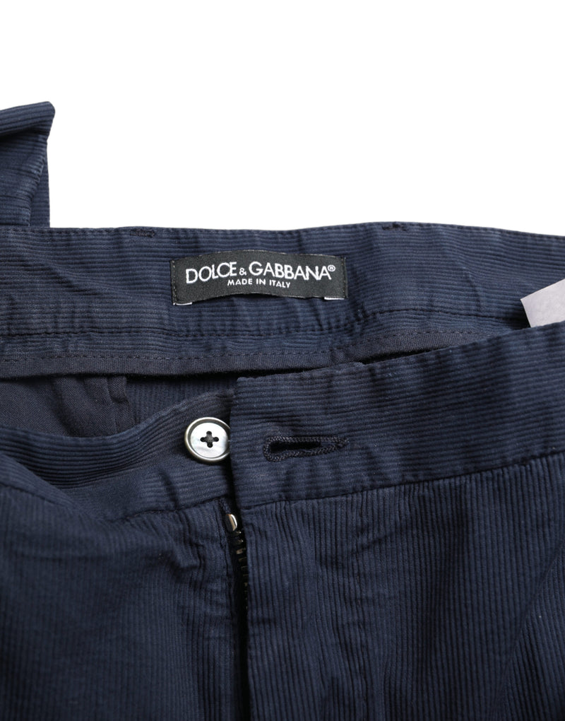 Dolce & Gabbana Pantaloni eleganti slim fit in cotone elasticizzato blu scuro