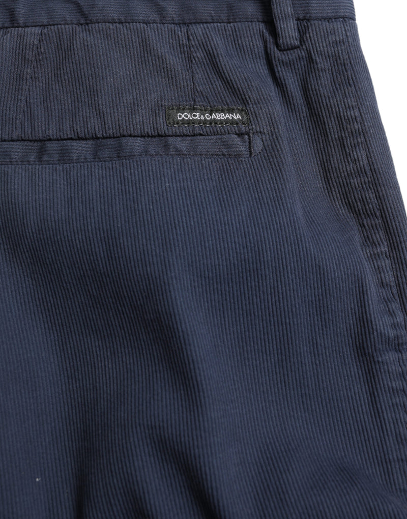 Dolce & Gabbana Pantaloni eleganti slim fit in cotone elasticizzato blu scuro