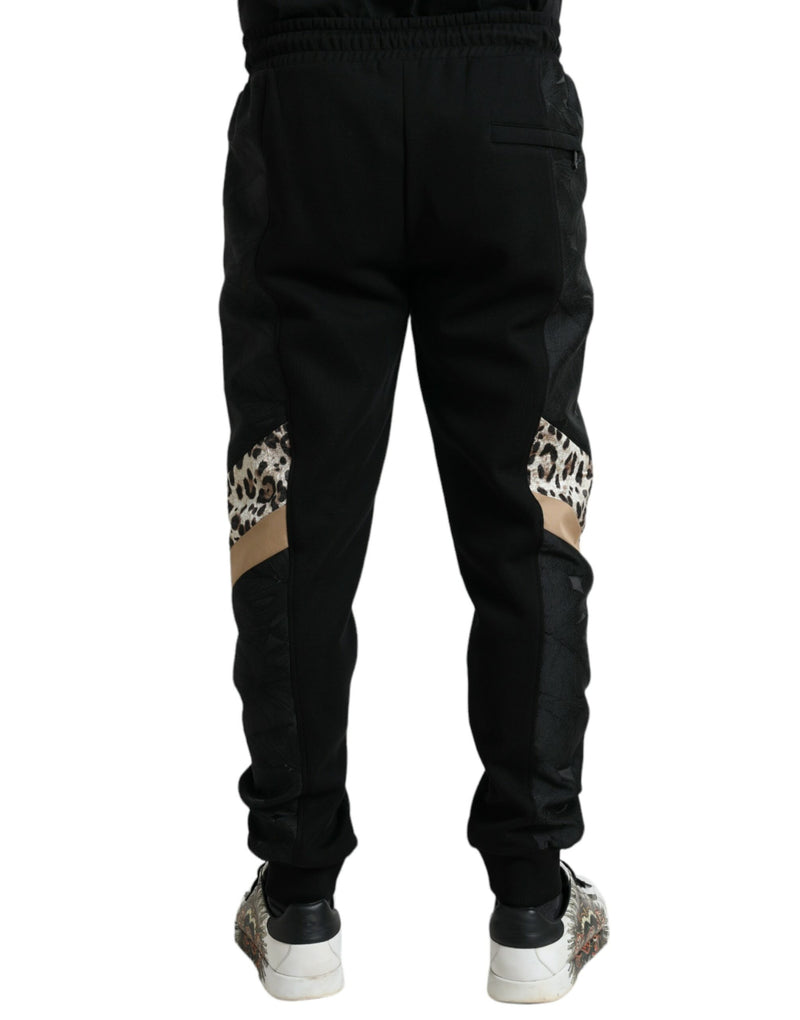 Pantalones jogger negros de algodón elástico y corte ajustado de Dolce & Gabbana