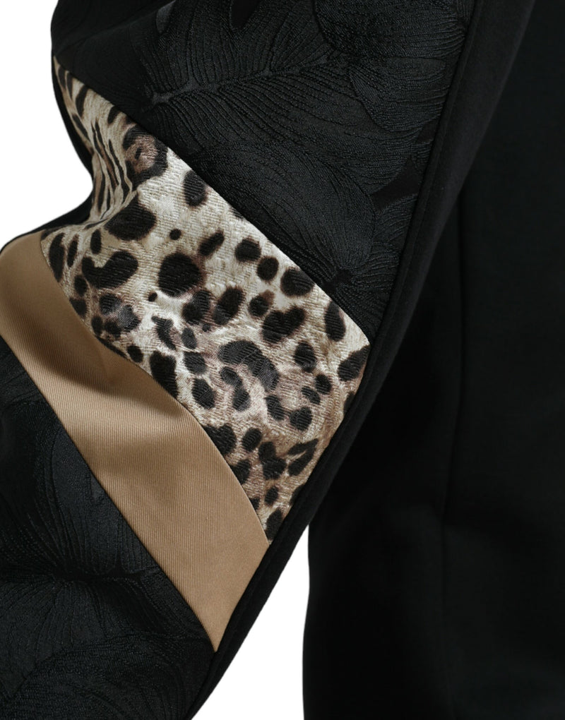 Pantalones jogger negros de algodón elástico y corte ajustado de Dolce & Gabbana