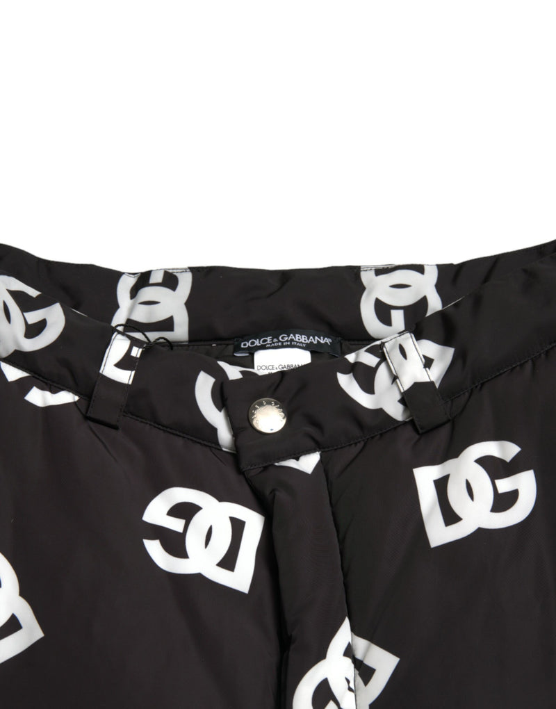 Dolce & Gabbana Pantaloni a gamba larga neri con logo DG stampato