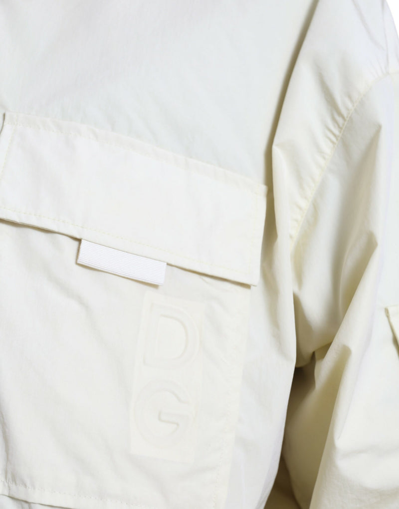 Jaqueta parka amarela de náilon com gola e fechamento frontal por zíper integral Dolce & Gabbana