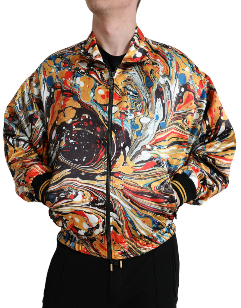 Chaqueta bomber multicolor de poliéster con estampado abstracto Dolce & Gabbana