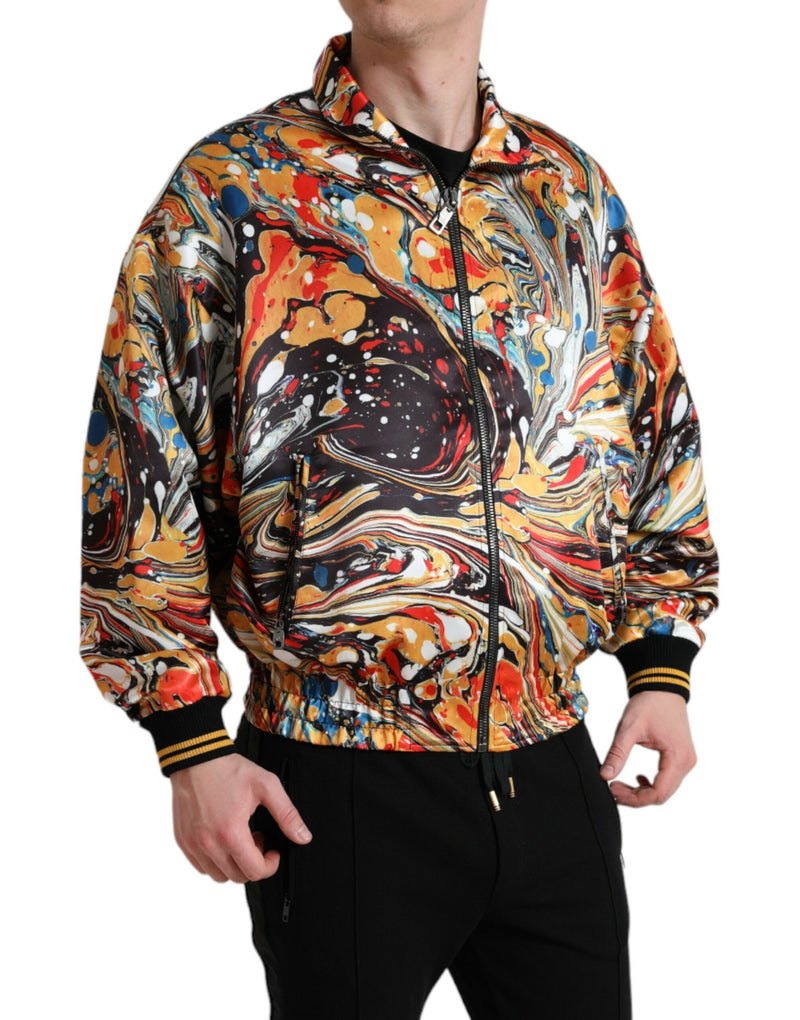 Chaqueta bomber multicolor de poliéster con estampado abstracto Dolce & Gabbana
