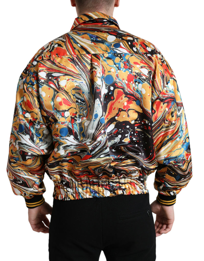 Chaqueta bomber multicolor de poliéster con estampado abstracto Dolce & Gabbana