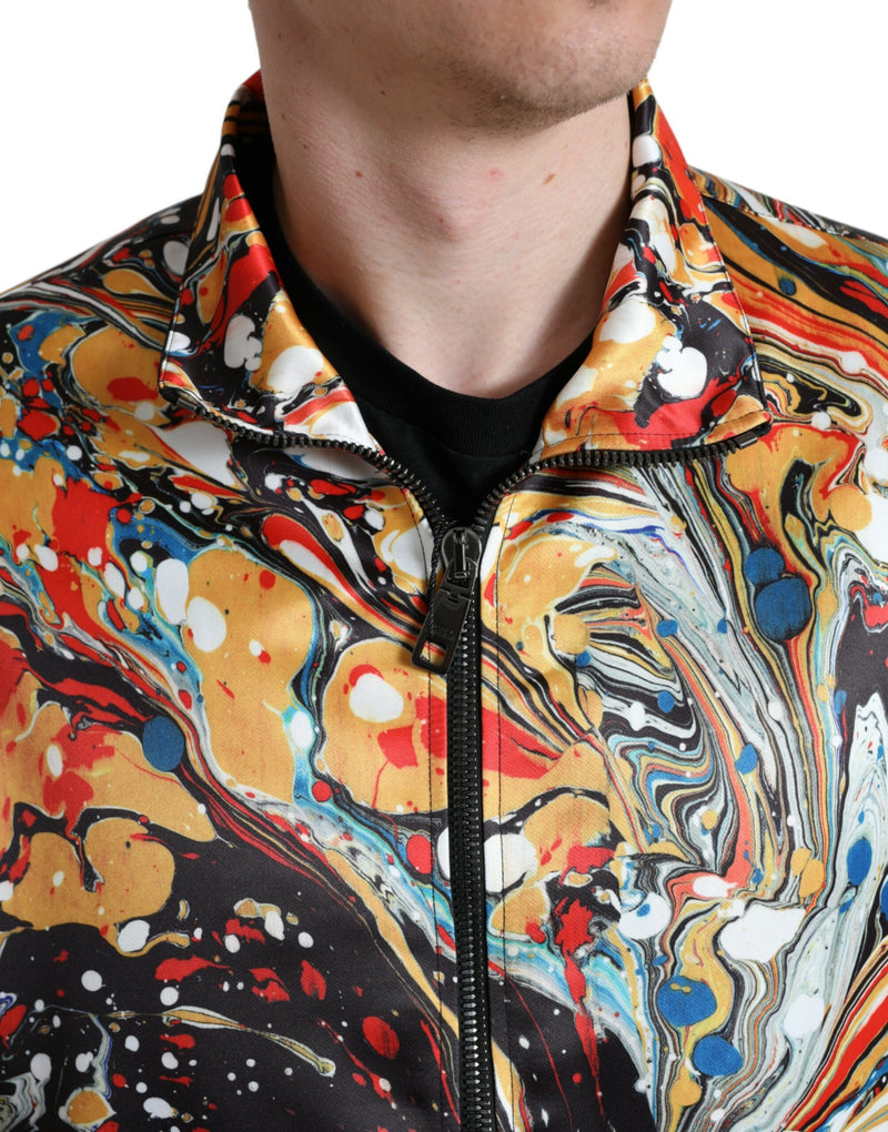 Chaqueta bomber multicolor de poliéster con estampado abstracto Dolce & Gabbana