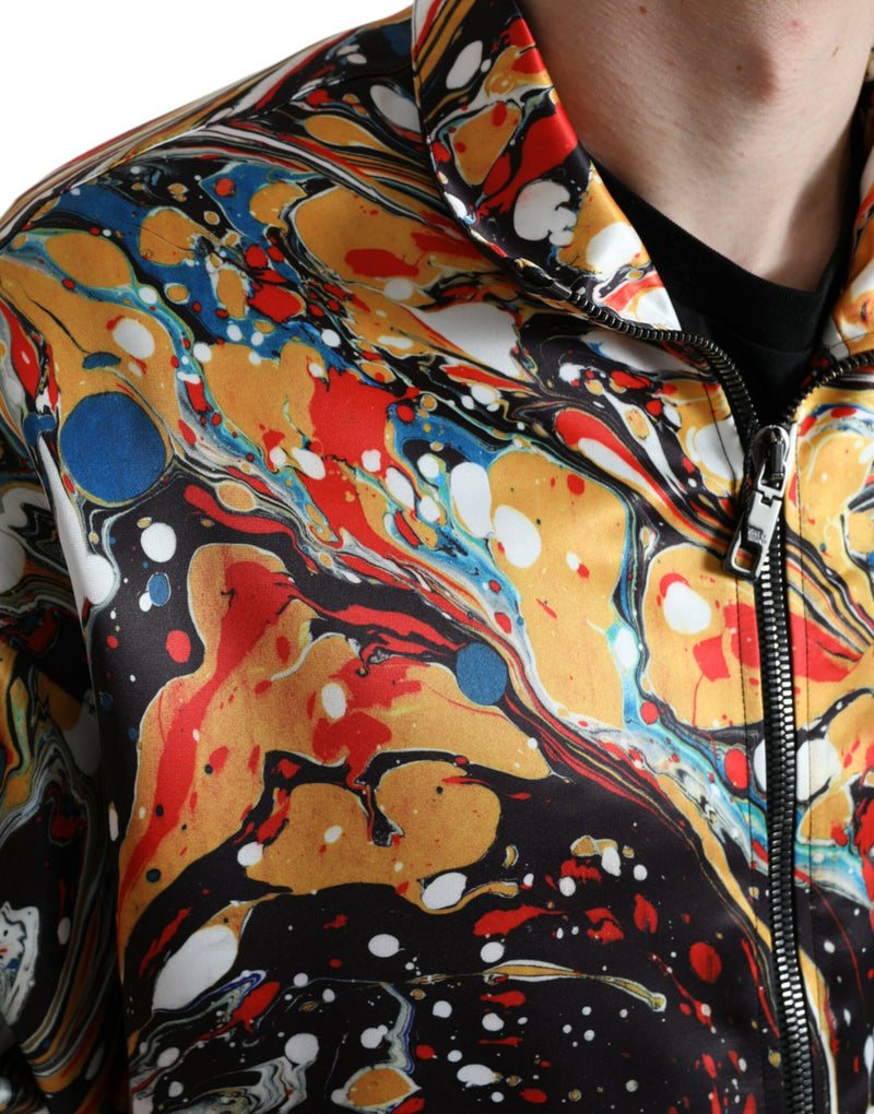 Chaqueta bomber multicolor de poliéster con estampado abstracto Dolce & Gabbana