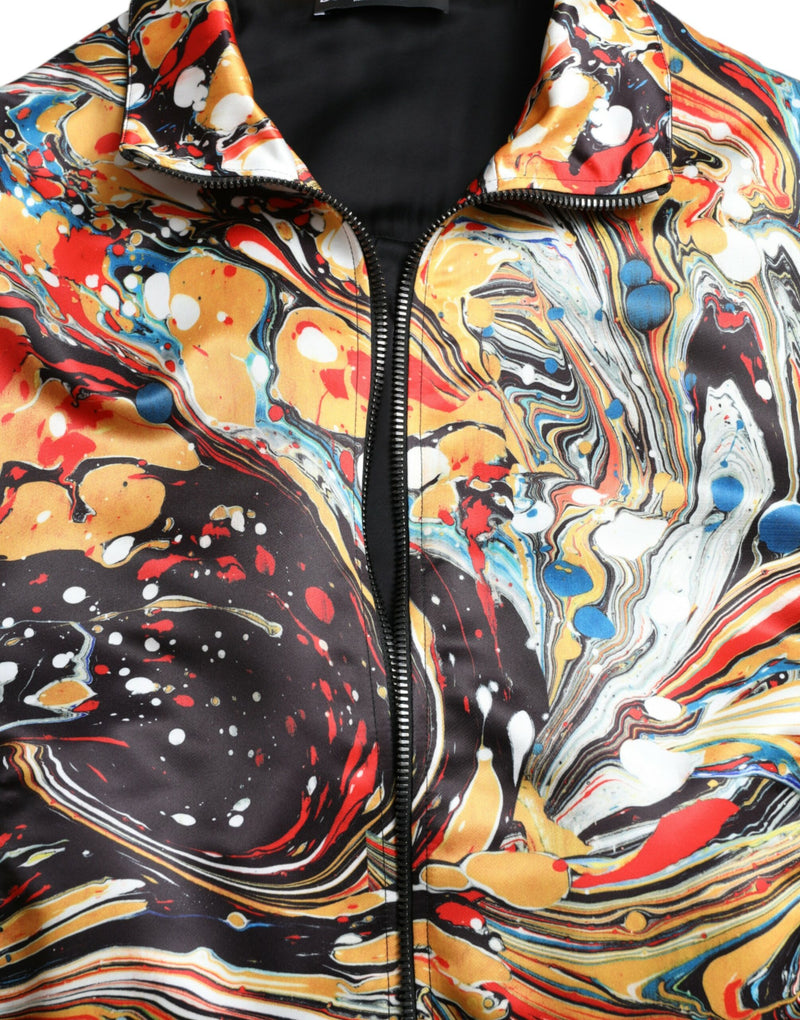 Chaqueta bomber multicolor de poliéster con estampado abstracto Dolce & Gabbana