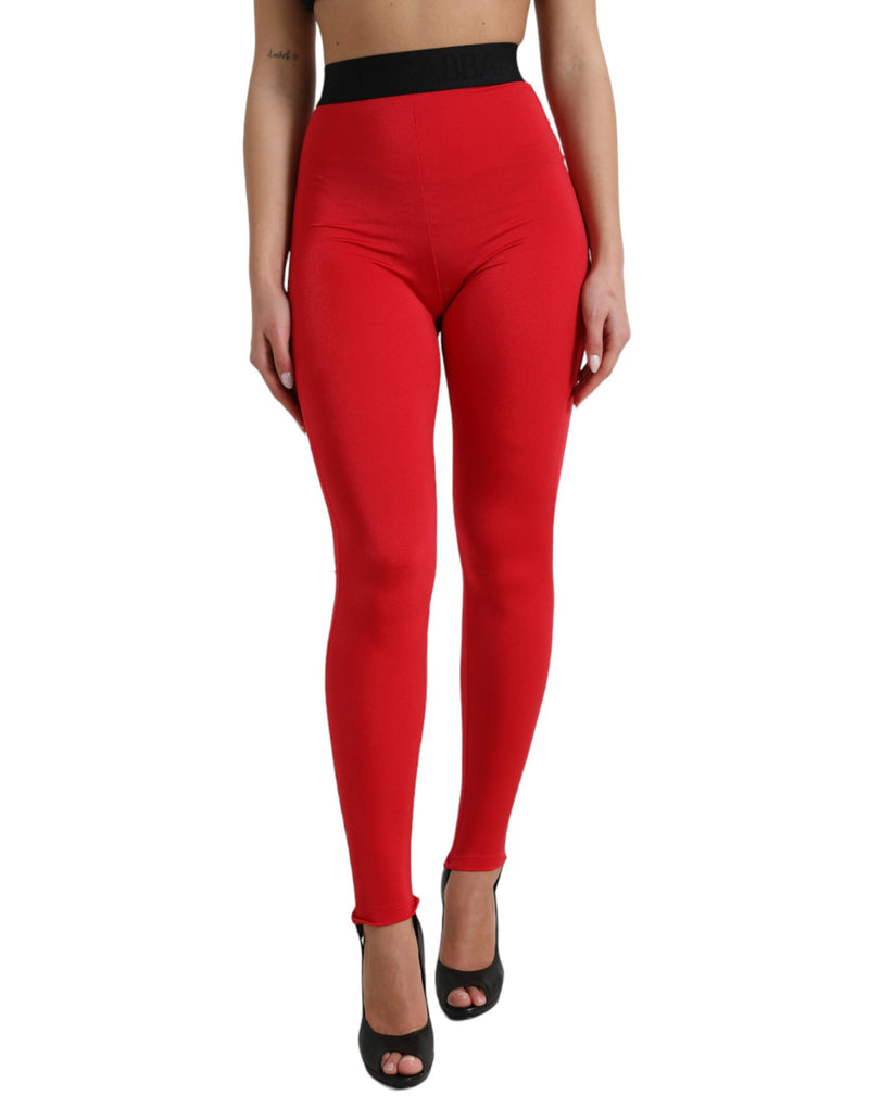 Mallas rojas de nailon de corte ajustado con logotipo DG Dolce & Gabbana