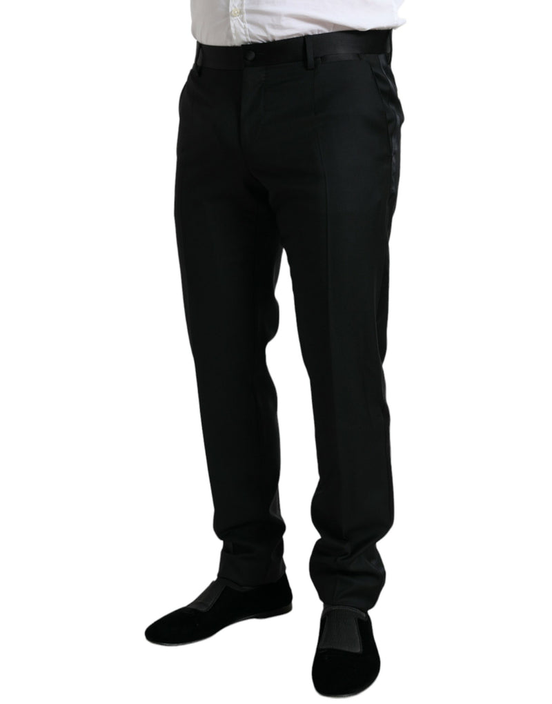 Calça social preta de lã com modelagem ajustada Dolce & Gabbana