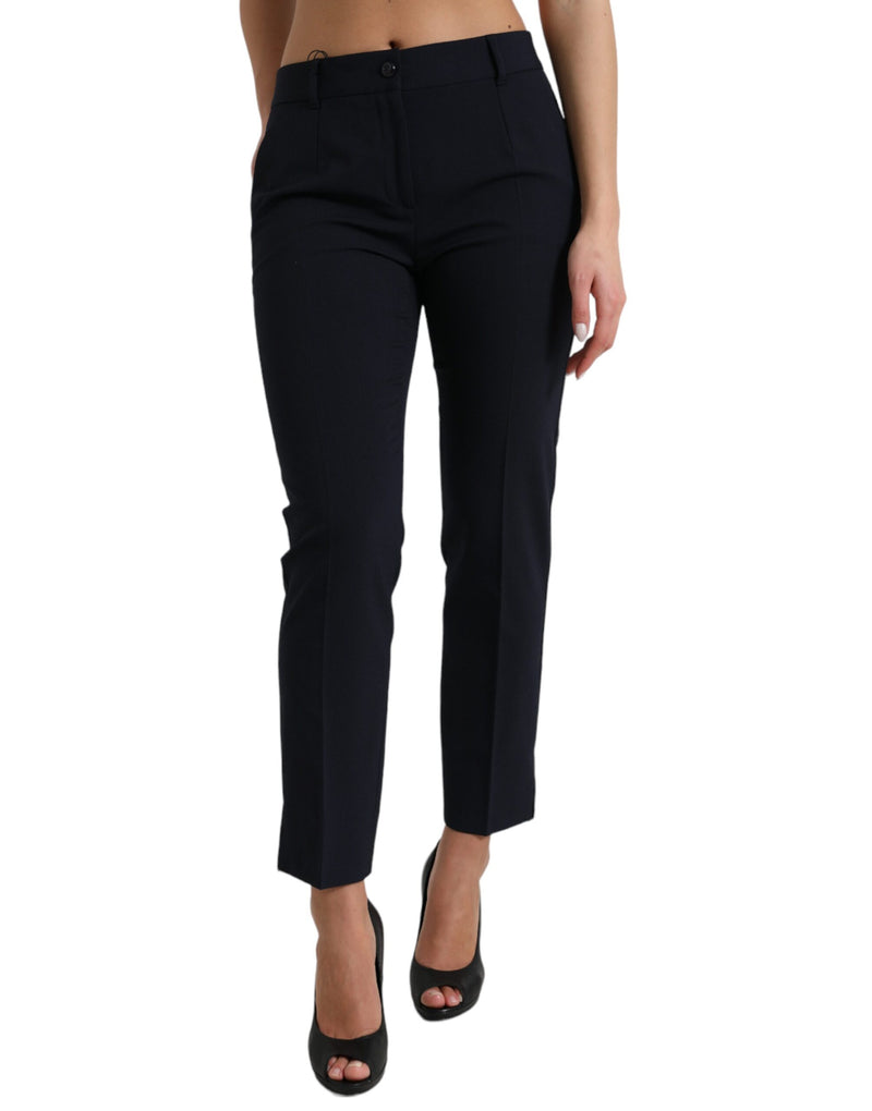 Pantalón corto azul de tiro medio de corte tapered de Dolce & Gabbana