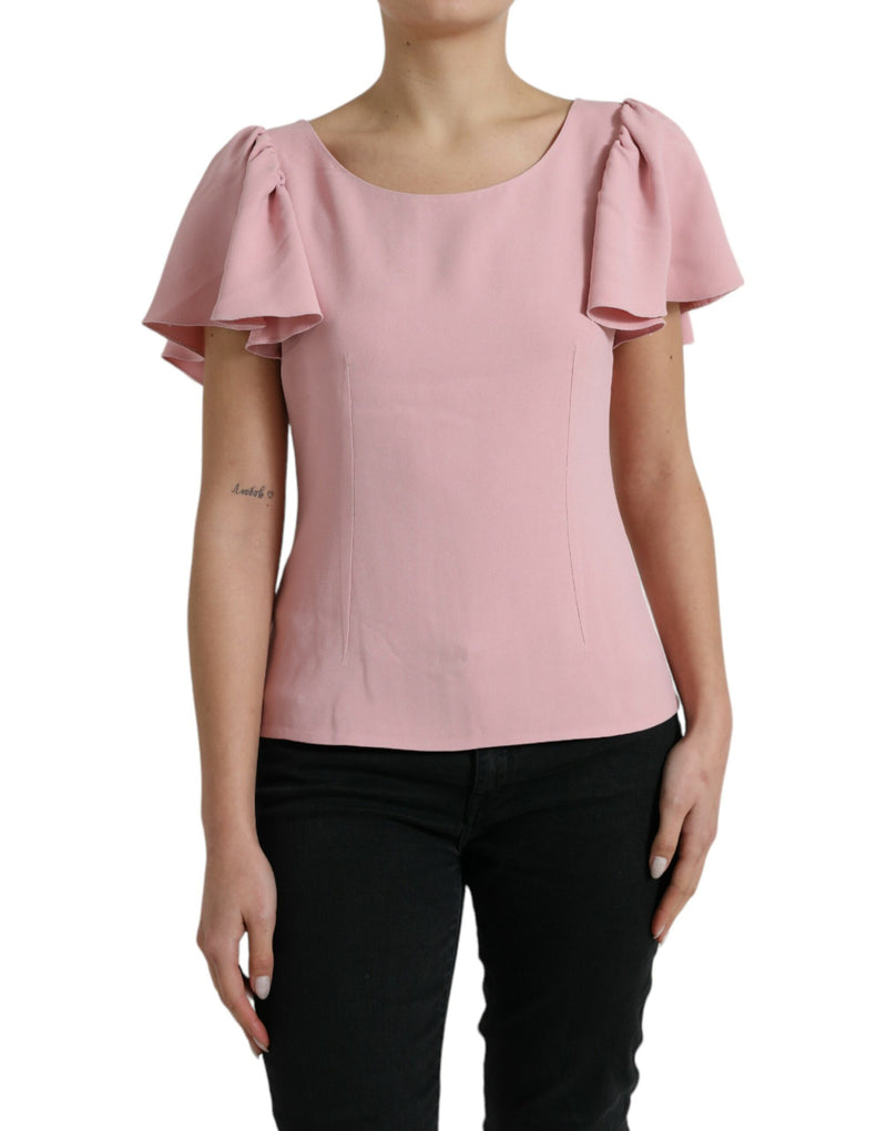 Blusa Dolce & Gabbana rosa, com mangas curtas e gola redonda