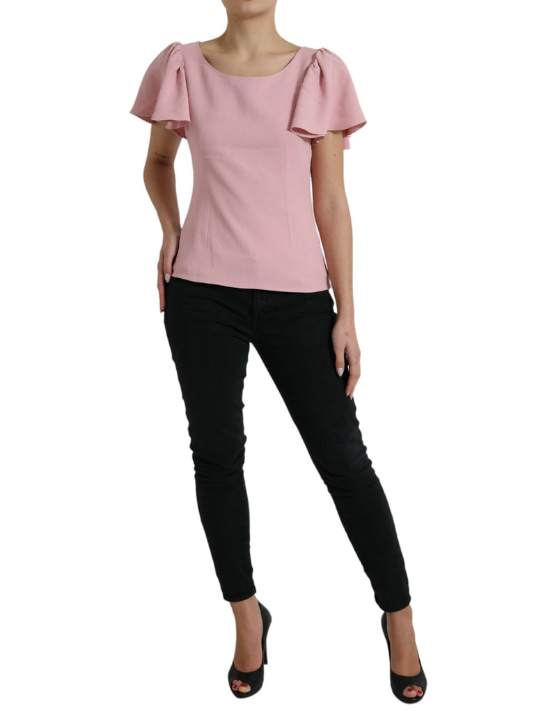 Blusa Dolce & Gabbana rosa, com mangas curtas e gola redonda