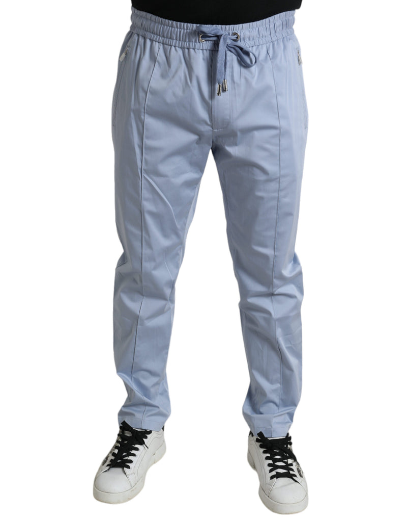 Pantalon de jogging bleu clair en coton stretch Dolce & Gabbana