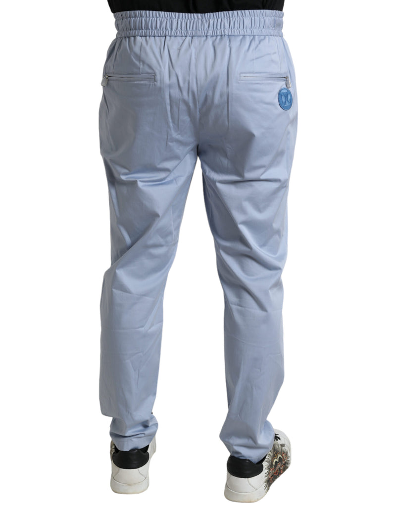 Pantalon de jogging bleu clair en coton stretch Dolce & Gabbana