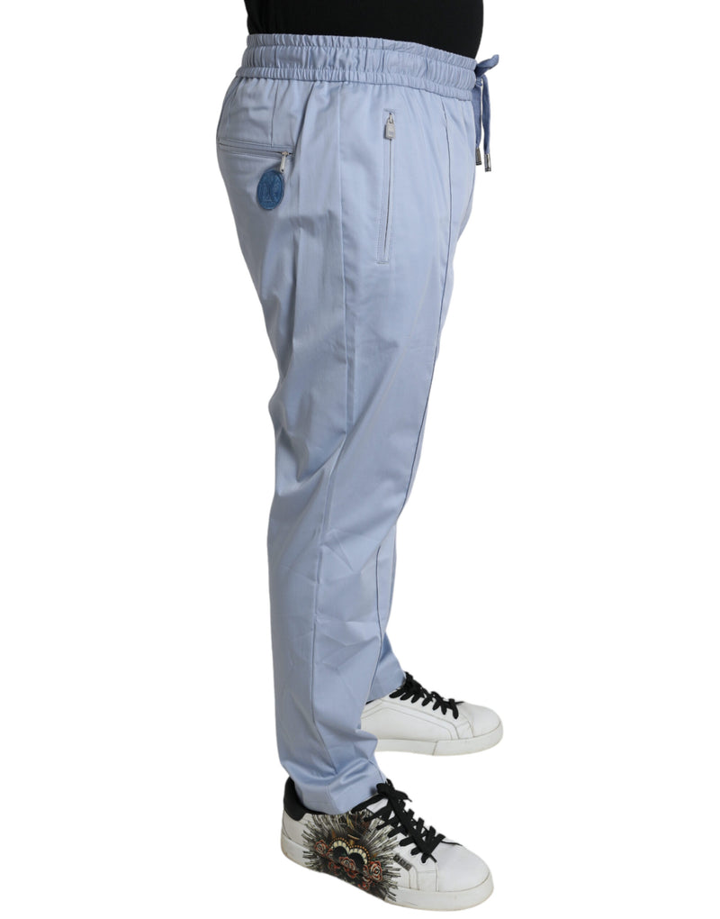 Pantalon de jogging bleu clair en coton stretch Dolce & Gabbana